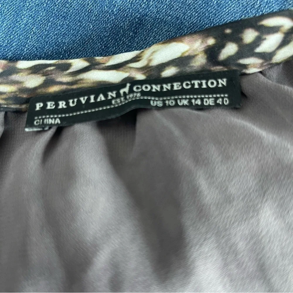 Peruvian Connection Plumage Maxi Skirt‎ In Brown Cream Women's Size US 10